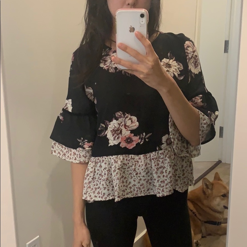 Beautiful floral peplum blouse